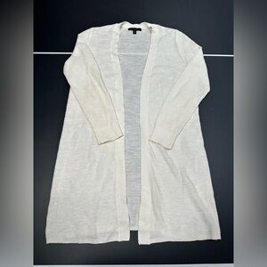 Banana Republic Open-Front White Women's Cardigan Sweater Linen Blend